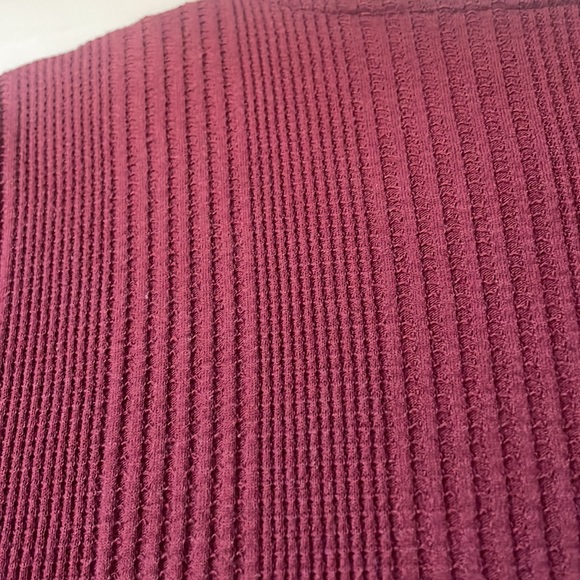 Vintage Moda Int’l red waffle knit button down mini dress with long sleeves - Picture 7 of 7